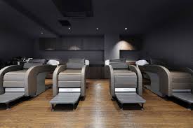 Takara Belmont YUME IXI shampoo units arranged in a dark salon treatment room