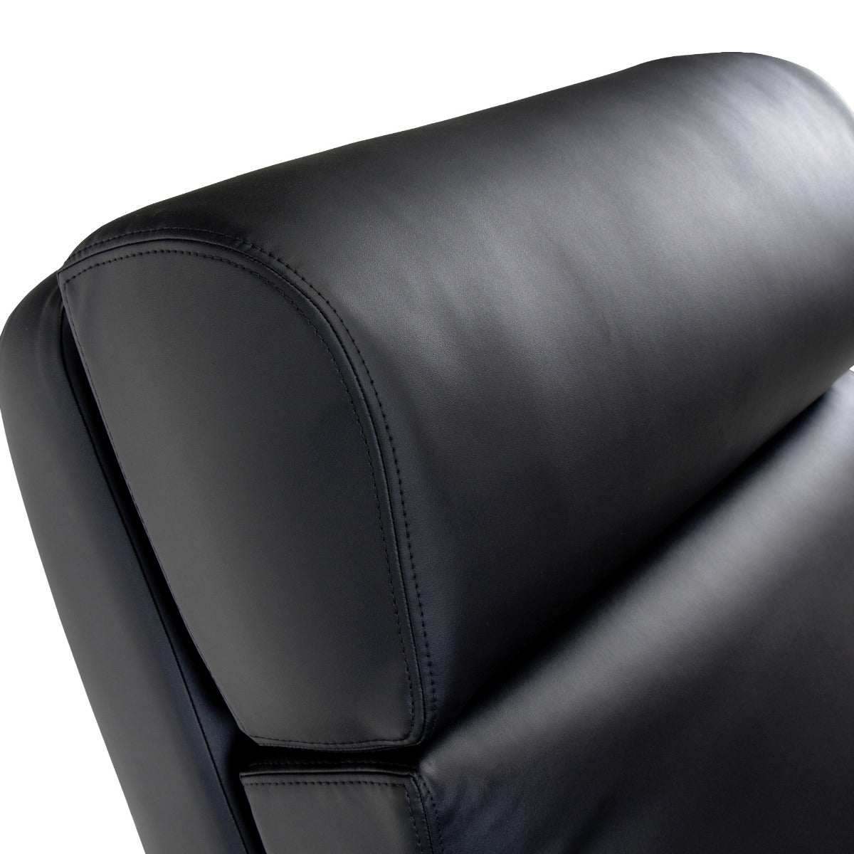Close-up of the black padded headrest on a Living Earth Crafts Contour pedicure chair