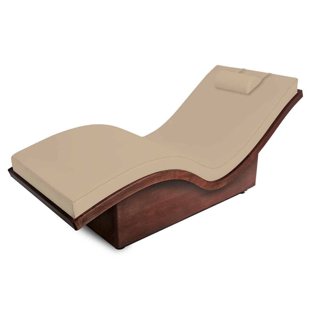 Living Earth Crafts NuWave Salt Room lounger with tan upholstery and wood base