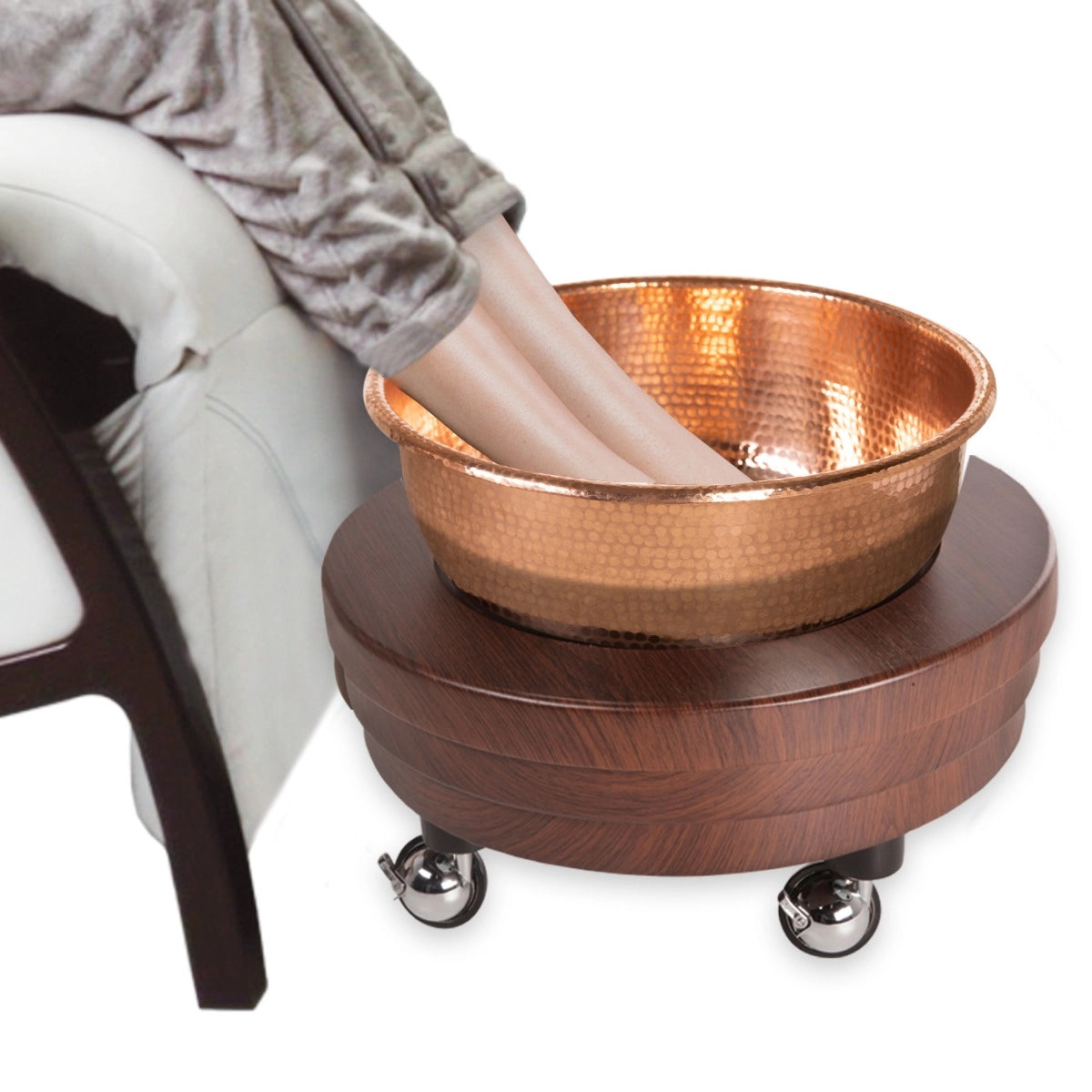 Living Earth Crafts ZG Dream™ Lounger w/Metal Frame - Pedicure Unit (Copper Bowl)