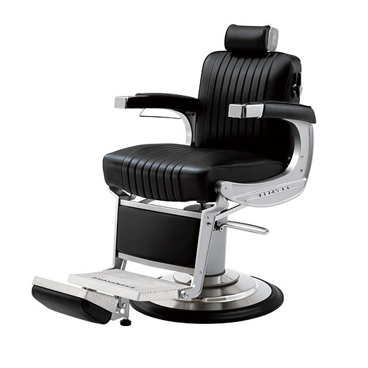 Takara Belmont 225 Classic Elegance barber chair with optional heel rest