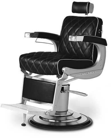 Takara Belmont Elegance 225 Diamond Stitch barber chair in black