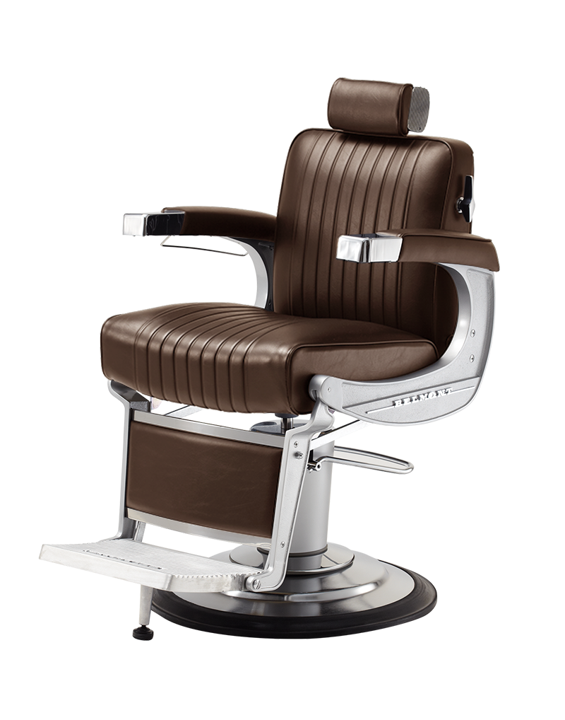 Takara Belmont 225 Classic Elegance barber chair in mocha brown upholstery